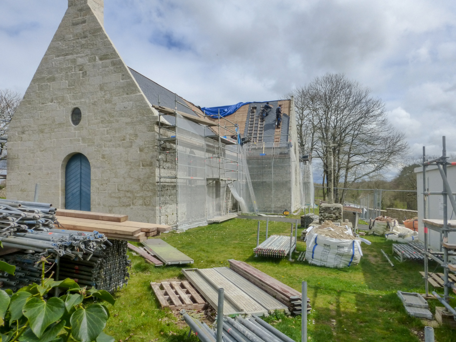 travaux et rénovation de la toiture de la Chapelle des Grâces Pluguffan