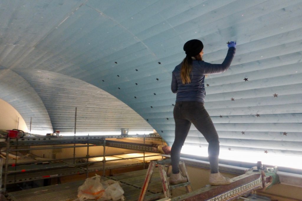rénovation du plafond de la chapelle des grâces pluguffan